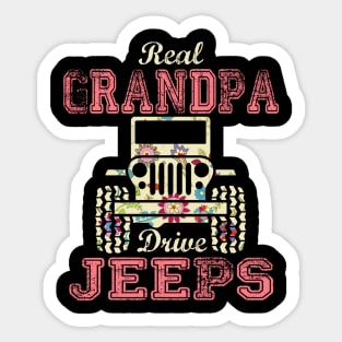 Real Grandpa Drive Jeeps Cute Flower Jeep Floral Jeeps Women/Kid Jeep Lover Jeep Girl Sticker